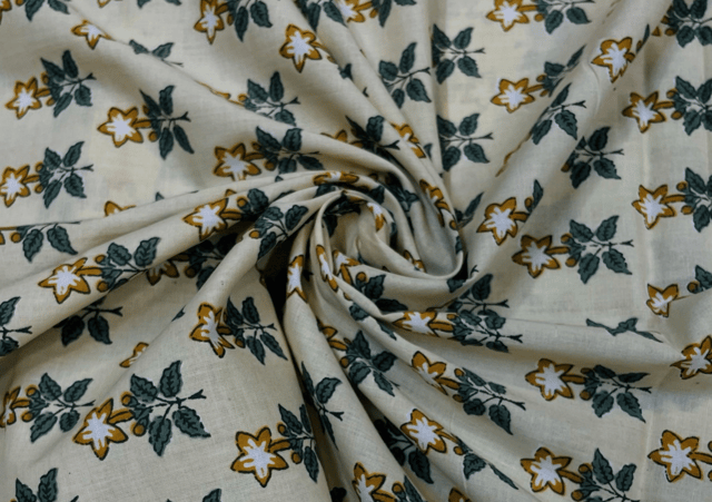Printed Cotton Cambric Cream Abstract