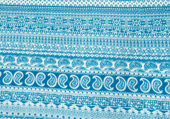 Printed Cotton Cambric Blue White Abstract