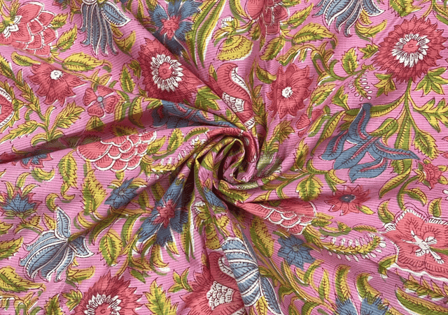 Printed Cotton Cambric Pink MultiColour Floral