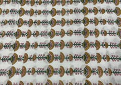 Printed Cotton Cambric White Yellow Floral 1