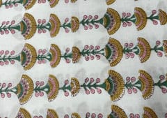 Printed Cotton Cambric White Yellow Floral 1
