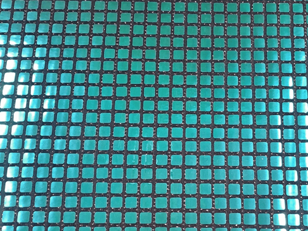 Green Square Disco Polyester Fabric