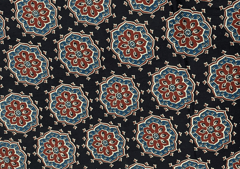 Printed Cotton Cambric Black MultiColour Flowers