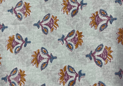 Printed Cotton Cambric Sea Green MultiColour Floral