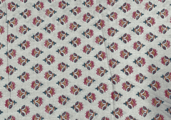 Printed Cotton Cambric Light Beige MultiColour Flowers