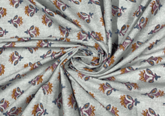 Printed Cotton Cambric Sea Green MultiColour Floral