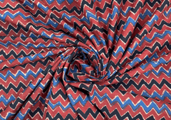 Printed Cotton Cambric Maroon Chevron
