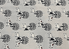 Printed Cotton Cambric White Lace Chevron Animal Print