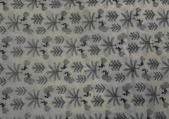 Printed Cotton Cambric Cream Black Floral