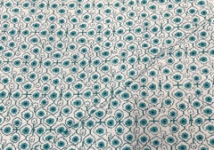 Printed Cotton Cambric White Green Flowers