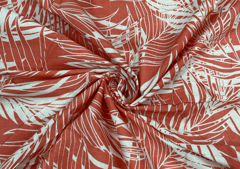 Printed Cotton Cambric Orange White Abstract