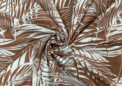 Printed Cotton Cambric Brown White Abstract