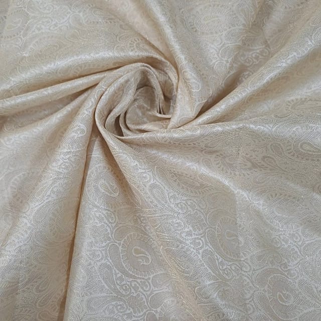 Light Golden Colour Semi Brocade Fabric