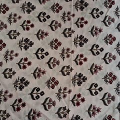 Baby Pink Colour Pure Dupion Silk Printed Fabric