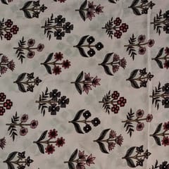 Baby Pink Colour Pure Dupion Silk Printed Fabric
