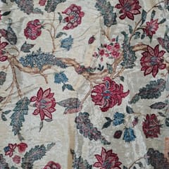 Multi Colour Pure Velvet Printed Fabric