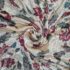 Multi Colour Pure Velvet Printed Fabric