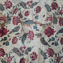 Multi Colour Pure Velvet Printed Fabric