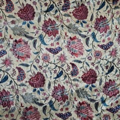 Multi Colour Pure Velvet Printed Fabric