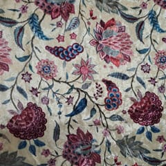 Multi Colour Pure Velvet Printed Fabric
