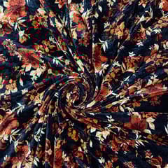 Multi Colour Pure Velvet Printed Fabric