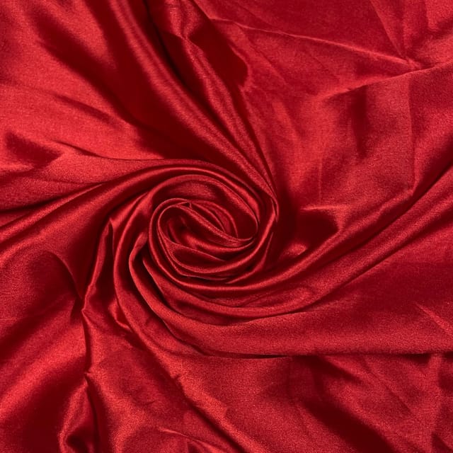 Red Colour Poly Satin Fabric ( N25 JC74 )