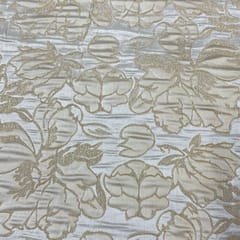 White Colour Semi Brocade Fabric