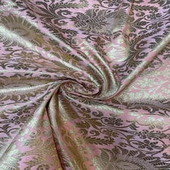 Peach Colour Semi Brocade Fabric