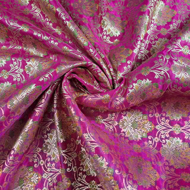 Majenta Colour Brocade Fabric