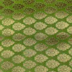 Parrot Green Colour Semi Brocade Fabric