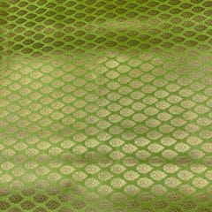 Parrot Green Colour Semi Brocade Fabric