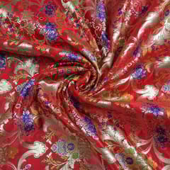 Red Colour Brocade Fabric