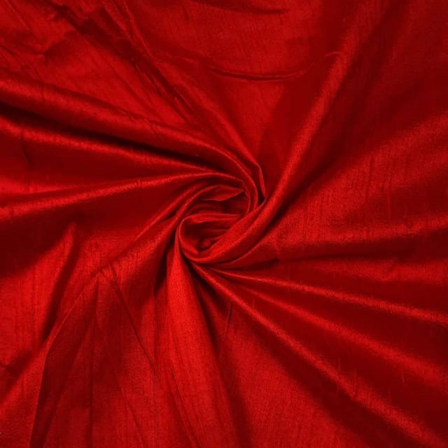 Dark Red Colour 100 Gm Raw Silk Fabric