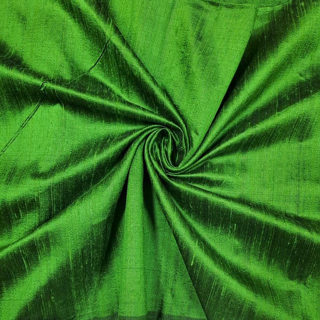Green Colour 100 Gm Raw Silk Fabric