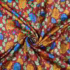 Multi Colour Pure Silk Printed Fabric