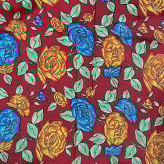 Multi Colour Pure Silk Printed Fabric