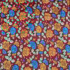 Multi Colour Pure Silk Printed Fabric
