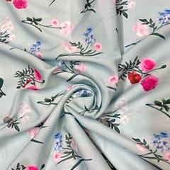 Multi Colour Crepe Printed Fabric