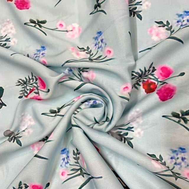Multi Colour Crepe Printed Fabric