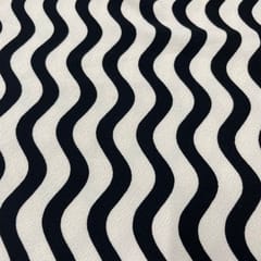 White Colour Woolen Lycra Printed Fabric