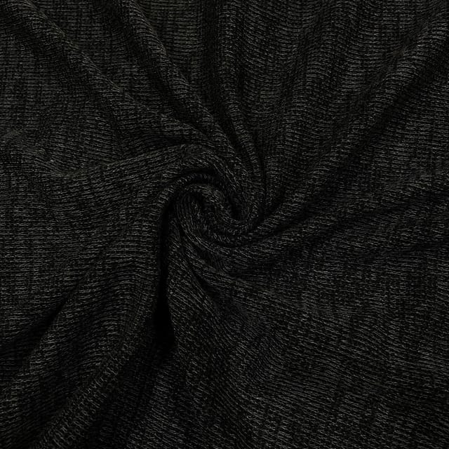 Black Colour Woolen Plain Fabric