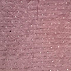 Onion Pink Colour Mysor Silk Embroidered Fabric