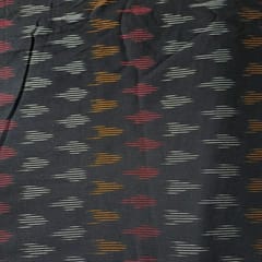 Black Colour Cotton Ikat Fabric