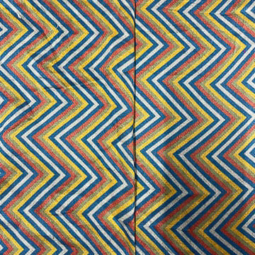 Multi Colour Pure Chanderi Silk Printed Fabric