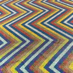 Multi Colour Pure Chanderi Silk Printed Fabric