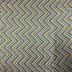 Multi Colour Pure Chanderi Silk Printed Fabric