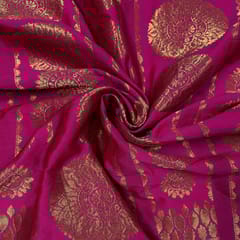 Pink Colour Semi Brocade Kali