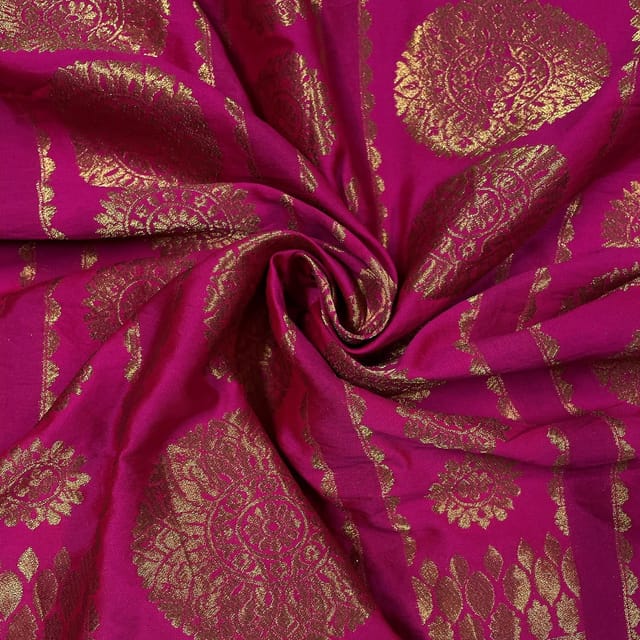 Pink Colour Semi Brocade Kali