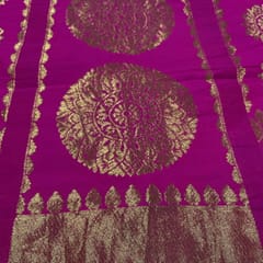 Pink Colour Semi Brocade Kali