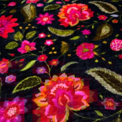 Multi Colour Pure Silk Velvet Printed Fabric
